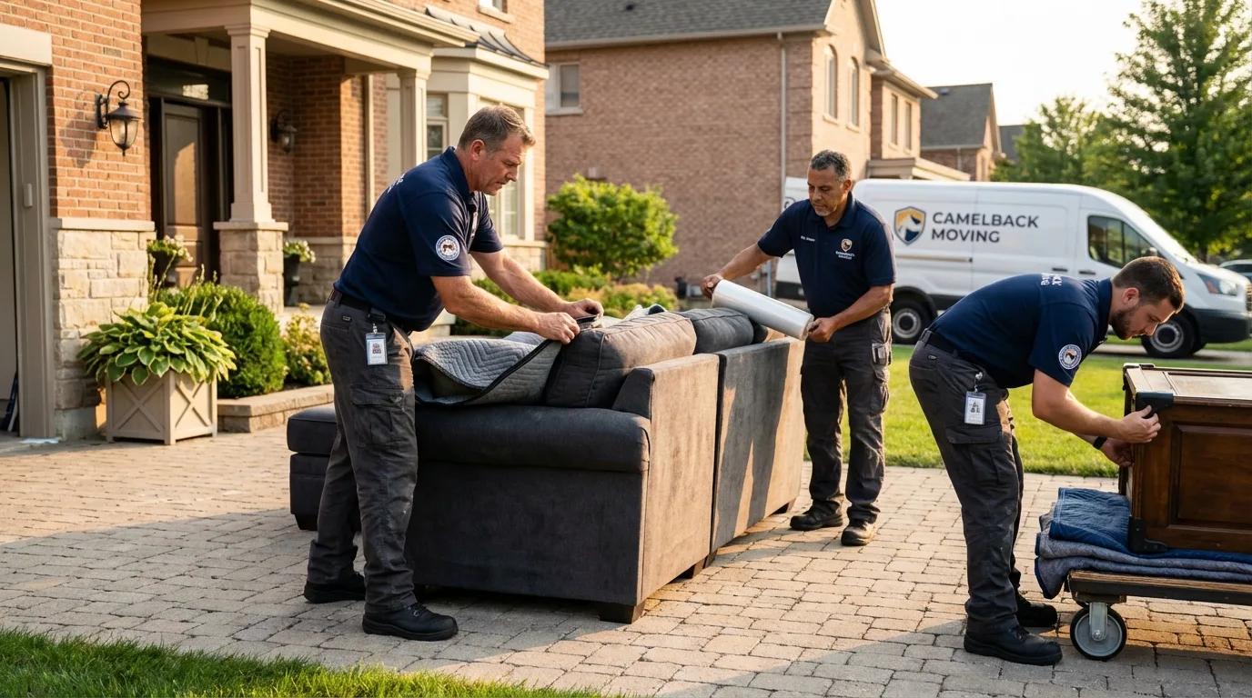 Large estate moving crew wrapping furniture in Trumann, AR
